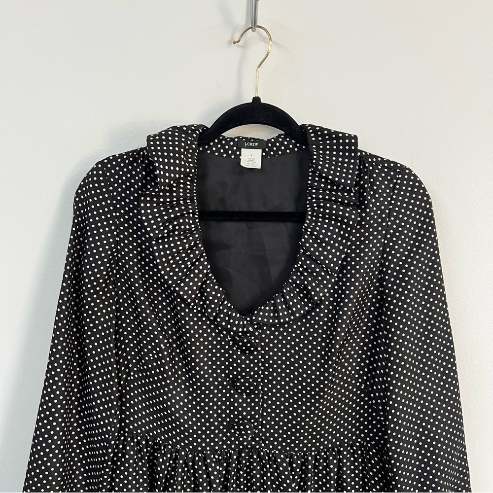J.Crew Silk Polka Dot Ruffle Dress - Picture 3 of 11